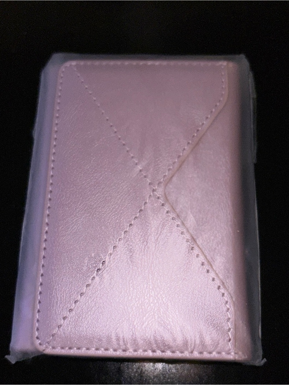 Magnetic Phone Wallet & Stand - Pink Faux Leather Slim MagSafe Card Holder - Picture 4 of 5